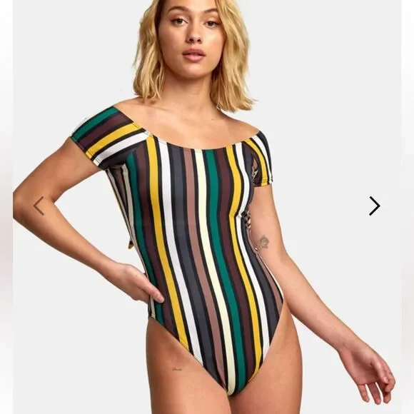 RVCA Shilo Women's Off Shoulder One Piece Swimsuit Size Small - Picture 3 of 13